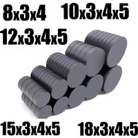 10x3 10x4 10x5 15X3 15X4 15X5mm Black Small Round Magnet Fridge Ferrite Magnet Round Speaker Magnet Permanent Magnet 8X3 8X4