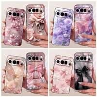 Shockproof Cover For Google Pixel 10 Case Popular Flower Soft Black Silicone Shockproof Bumper For Google Pixel 10 Pro XL Fundas