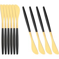Edelstahl Butter messer Schwarz gold 10 Stück Käse Dessert Marmelade Spreizer Sahne messer Käse Spatel Besteck Dessert Werkzeuge