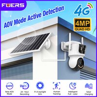 FUERS 4G Camera WIFI AOV Dual Lens 4MP Solar Camera Outdoor WiFi IcSee Asia Pacific Camera Video Recording Auto Tracking