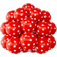 17Pcs 12 Inch Red Polka Dot Balloon Set, romantic party decor for birthday, wedding, baby shower, anniversary