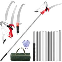 Telescopic Aerial Pruning Saw with Extended Double Hooks Multifunctional Long Reach Fruit Tree Cutter Garden Trimming Tool