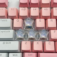 4pcs high-quality personalized DIY transparent pentagram mechanical keycaps with cross axis single keycaps