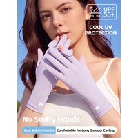 AliExpress West Biking WEST BIKING Women Cycling Gloves UPF50+ Ice Silk Sun Protection Full Finger Gloves Touchscreen Anti-slip Summer Sports Gloves