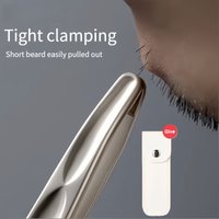 Stainless Steel Tweezers for Eyebrows, Mustache & Beard Trimming Precision Painless Hair Removal Tool with Tight Clamping