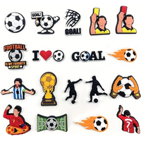 18pcs Or 22pcs Football Series Shoe Charms for Clogs Bubble Slides Sandals PVC Shoe Decorations Accessories