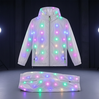 LED Costume Set Glow In The Dark Jacket And Pants Waterproof Night Run Halloween Party Dance