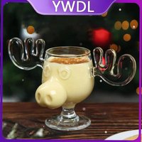 YWDL 1pcs Elk Wine Glass Cocktail Juice Cup Reindeer Mug Wine Beer Water Milk Whiskey Glasses Drinkware Shot Cups Christmas Gift