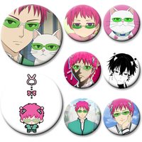 Saiki K Brooches for Backpack Jewelry Accessories Gift Round Creative Anime Badge Saiki KusuoTeruhashi Kokomi Cartoon Lapel Pins