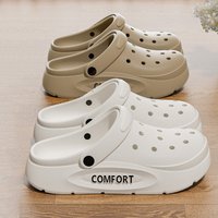 Summer Anti-Slip Couple Slippers Hollow Covered Toe Indoor Outdoor Casual Thick Bottom Sandals for Men And Women Home Use