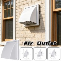 ABS Exterior Wall Vent Cover With Non-Return Valve, Weatherproof Ventilation Grille for Range Hood Kitchen Bathroom Exhaust Duct
