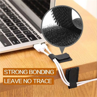 20Pcs Adhesive Cable Management Straps Reusable Self-Adhesive Nylon Cable Organizer Ties for Desk Wire Organization