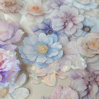 60 pcs/Box Gorgeous Flower PET Stickers Hand account DIY Scrapbooking Collage Decor Junk Journal Supplies Sticker Stationery