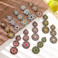 Bohemia Drip Enameling Pendants for Women Earrings Necklaces Pendants Charms for DIY Jewelry Making Accessories
