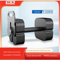 2025 Professional pure steel adjustable dumbbell 4kg-102kg fast adjustable dumbbell 2kg incremental square plug-in dumbbell