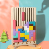 3D Wooden Puzzle, Building Blocks, Puzzle Game, Baby Logic Training Puzzle Toys, Parent-Child Interactive Games