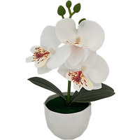 3 Head Artificial Orchid Potted Plant Made of High Grade Plastic for Long Lasting Indoor Decor Living Room Bedroom Table Display