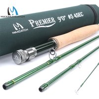 Wędka muchowa MAXCATCH 3-12wt 2.7M, przenośna, 4-częściowa, z włókna węglowego 36T SK, szybka akcja, z tubą, wędka do połowu okoni.