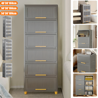 6-tier Multi-functional Storage Cabinet, Stackable Storage Box, Space-saving Plastic Storage Cabinet, Easy To Assemble