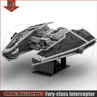 UCS Collection MOC Building Blocks Fury-class Interceptor Technology Bricks Starfighter DIY Assembly Model Toys Xmas Gifts