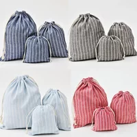 Package Pocket Storage Organizer Bag Cotton Fabric Drawstring Cosmetic Towel Cloth Stroage Bags Toiletry Bag Case