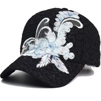 Spring and summer lace appliqué baseball cap for women, lightweight, breathable, stylish, duckbill hat, Korean style, versatile,