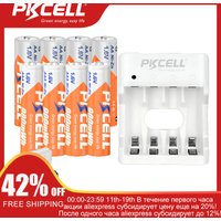 PKCELL 4PC 1.6V AA 2500mWh Battery And 4PC AAA 900mWh 1.6V NI-ZN Rechargeable Battery for Toys Flashlight Camera Power Tool
