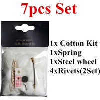 7pcs/Set Gas Lighter Cotton Wicks Felt Spring Rivets Steel Wheel For Zippo Petrol Lighter Repair Upgrade Insert Case Accessory