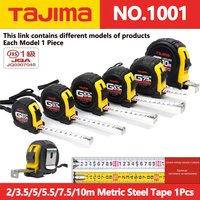 TAJIMA 2/3.5/5/5.5/7.5/10m Metric Steel Tape 1Pcs+Belt Clip+Hand Strap Lockable Double-sided Drop-resistant Measure Tool NO.1001