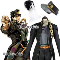 Anime Black Outfit Uniform Cosplay Jotaro Kujo Costume Halloween Party For Outfits Women Men Clothing Black Trench Pants Hat