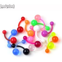 10Pcs/Lot Flexible Navel Bar Barbell Rings Mixed Belly Button Piercing Navel Jewelry Fashion Women Body Jewelry