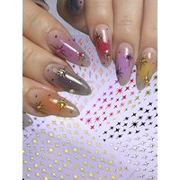 6/8/9pcs 3D Shiny Cross Starlight Nail Stickers Bronzing Laser Gold/Silver Starlight/Star Nail Decals Y2K Adhesive Nail Decora