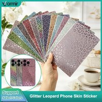 Vormir 50pcs Glitter Leopard Back Film Sticker for iPhone 17 Pro Max Color Changing Rear Films for Hydrogel Plotter Machine