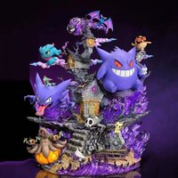 32cm/12.6in Ainme Pokemon Figure Gengar Evolution Family bucket Action Figures Pvc Statue Collection Model Toys Gifts image 3