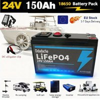 24V 150Ah LiFePO4 Lithium-Batterie, Eingebautes 200A BMS, Wiederaufladbare Batterie, für Wohnmobil/Camper, Solar, Marine, Overland/Van, Offroad