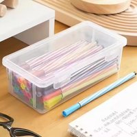 Pen Case Large Case Clear Plastic Pencil Boxes Portable Mount Storage Pen Box For Oil Pastel Crayon Stationery Organizer Tool