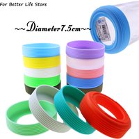 1Pc 7.5CM 19G 15 Colour Threaded Soft Silicone Cup Bottom Cover Wear Resistant Ring Sleeve Sheath Anti Slip Good Toughness
