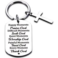 Inspirational Christian Gifts Bible Verse Keychain Christian Religious Scripture Gifts for Friend Son Daughter Boys Girls