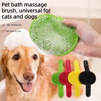 Soft Silicone Pet Bath Brush Massage Scrubber Foam Dispensing Wash Comb for Dog Cat Shower Cleaning Pet Grooming Care Supplies