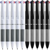 10Pcs 3-in-1 Multicolor Pen 3-Color Retractable Ballpoint Pens