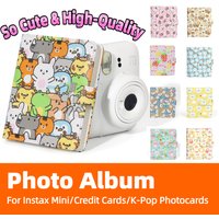 3 Inch Mini Photo Album for Instax Mini, K-Pop Photocard Binder Cute Card Holder Book for Idol Lomo Cards, Business Card Storage
