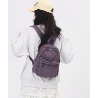 Small Canvas Backpacks For Women 100% Cotton School Bags For Teenage Girls Solid Purple Brand Korea Style Cloth Casual Satchels