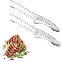 Stainless Steel BBQ Tongs Non-slip Cooking Utensils Easy To Clean Reusable Tongs Suitable for Serving Food Camping BBQ Buffet