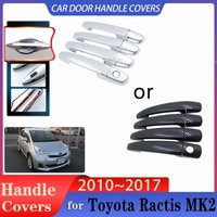 for Toyota Ractis Verso-S Space Verso XP120 2010~2017 Car Imitation Carbon Fiber Handles Or Chrome Door Handles Car Accessories