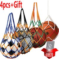 4/1Pc+Gift Basketball/Football Net Bag Thick Woven Net Basketball Storage Durable Nylon Training Net Bag for all kinds of balls