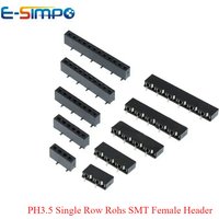 30PCS 2.54mm SMD Stackable 1x2P-10P/12P/15P/20P/24P/40P PH3.5 Short Low Profile Single Row Rohs SMT Female Pin Header Connector