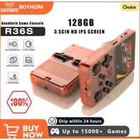 128G Open Source R36S Video Game Console Linux System 3.5 Inch IPS Screen Orange Portable Pocket Video Player 64GG best Games
