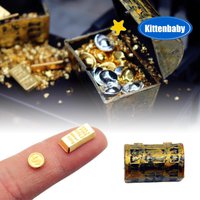 1/12 Dollhouse Simulated Mini Gold Ingot Gold Bar Treasure Chest Dollhouse Micro Scene Decoration Pretend Play Toys For Kids