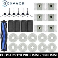 ECOVACS T50 PRO OMNI / T50 OMNI Roboter-Staubsauger Ersatzteile Hauptseitenbürsten Mopptücher HEPA-Filter Staubbeutel Zubehör