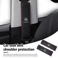 Car Seat Belt Leather Safety Shoulder Cover Protector Padding For Benz W211 W124 W176 W177 C180 C200 C260 C300 GLC CLE CLA